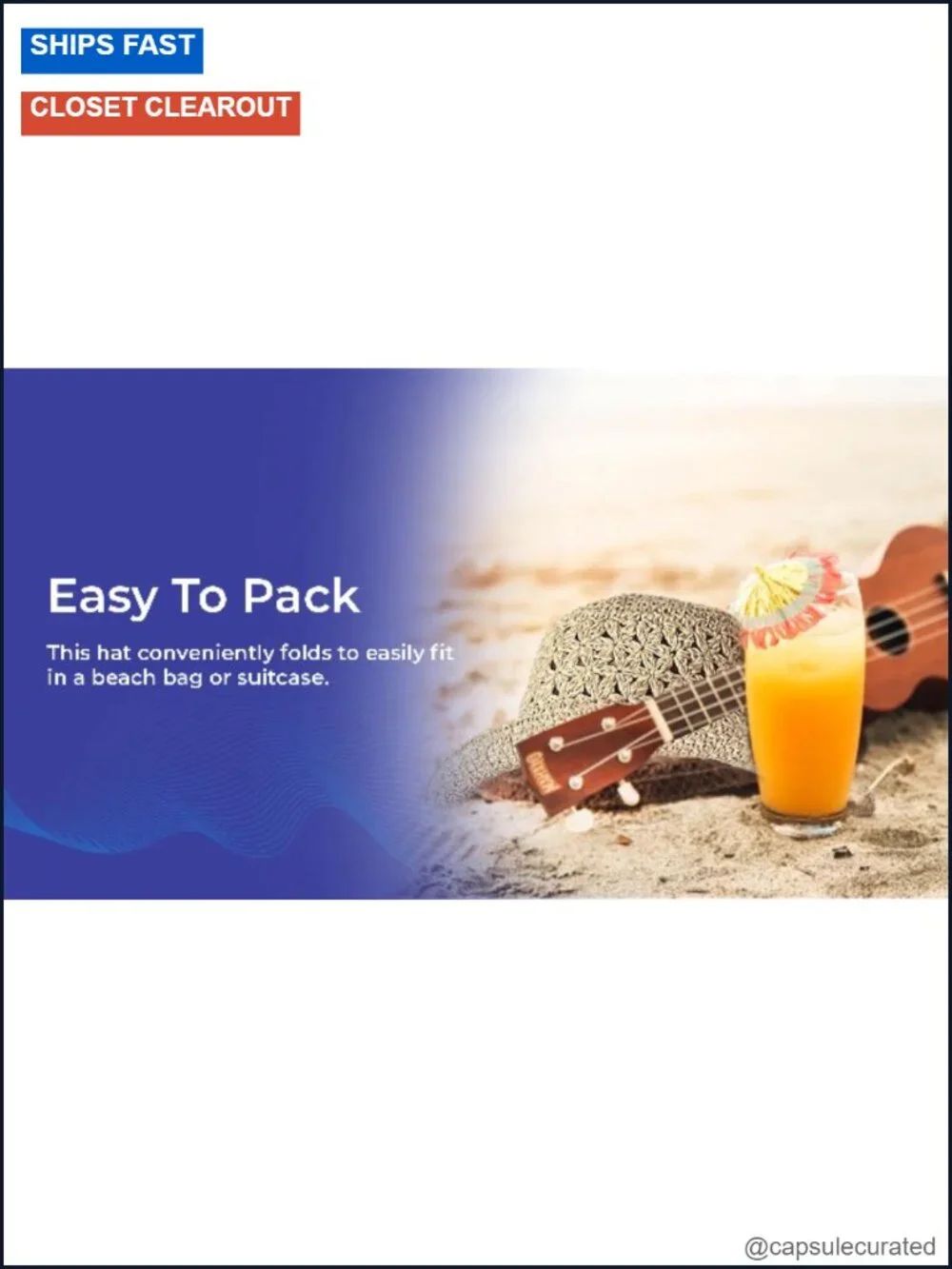 Wide Brim Straw Sun Hat Foldable Packable Beach Floppy Women Summer